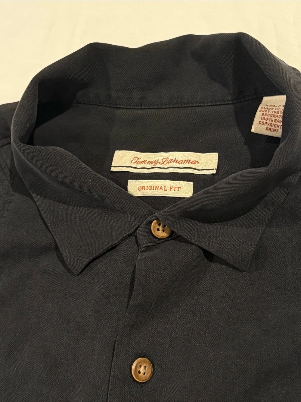 Tommy Bahama Black Short-Sleeve Shirt with Tropical Playing Card Back Graphic
